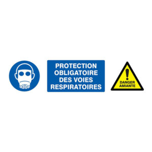 PROTECTION VOIES RESPIRATOIRES/DANGER AMIANTE 330x75mm