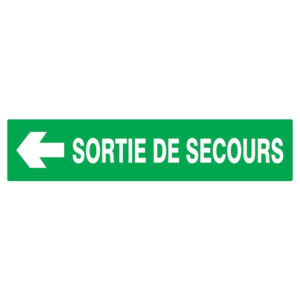 SORTIE DE SECOURS FLECHE A GAUCHE 330x75mm