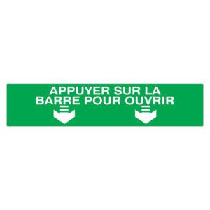 APPUYER SUR LA BARRE POUR OUVRIR 330x75mm