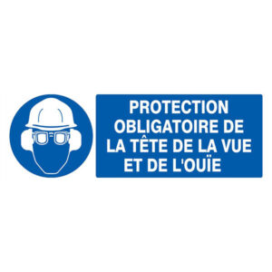PROTECTION OBLIGATOIRE TETE/VUE/OUIE 330x120mm