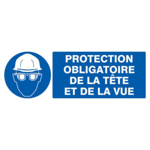 PROTECTION OBLIGATOIRE TETE ET VUE 330x120mm