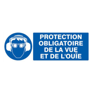 PROTECTION OBLIGATOIRE VUE/OUIE 330x120mm