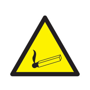 DANGER FLAMME NUE MATIERE INFLAMMABLE 100X100X100mm