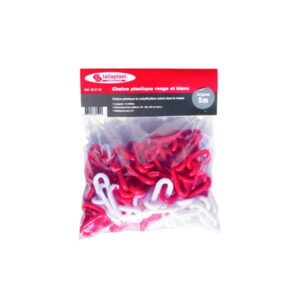 CHAINE PLASTIQUE ROUGE/BLANCHE Nø8 (SAC DE 5 ML)