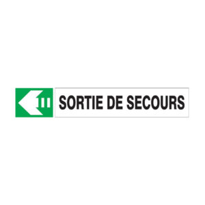 SORTIE DE SECOURS FLECHE A GAUCHE D-SIGN 180x45mm