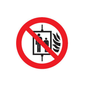 INTERD° D'UTILISER L'ASCENSEUR EN CAS D'INCENDIE D80mm