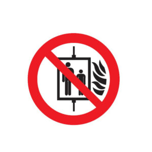 INTERD° D'UTILISER L'ASCENSEUR EN CAS D'INCENDIE D180mm