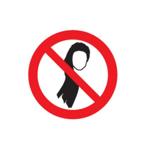 CHEVEUX LONGS NON ATTACHES INTERDITS D.80mm