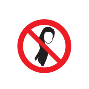 CHEVEUX LONGS NON ATTACHES INTERDITS D.180mm