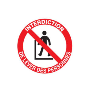 INTERDIT DE LEVER DES PERSONNES D.80mm