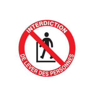 INTERDIT DE LEVER DES PERSONNES D.180mm