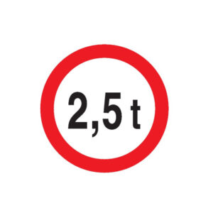INTERDIT AUX PLUS DE +2.5 TONNES D.80mm