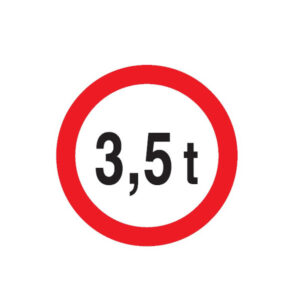 INTERDIT AUX PLUS DE +3.5 TONNES D.180mm