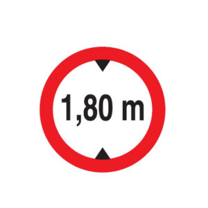 INTERDIT AUX VEHICULES DE PLUS DE 1.80M DE HAUT D.180mm