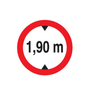 INTERDIT AUX VEHICULES DE PLUS DE 1.90M DE HAUT D.80mm