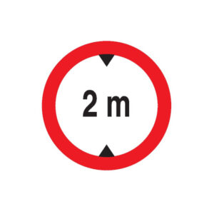 INTERDIT AUX VEHICULES DE PLUS DE 2.00M DE HAUT D.180mm