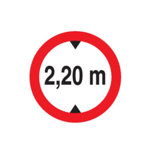 INTERDIT AUX VEHICULES DE PLUS DE 2.20M DE HAUT D.80mm