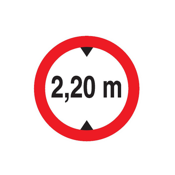INTERDIT AUX VEHICULES DE PLUS DE 2.20M DE HAUT D.80mm