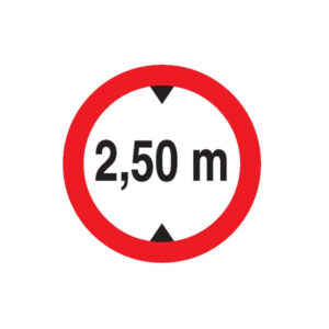 INTERDIT AUX VEHICULES DE PLUS DE 2.50M DE HAUT D.80mm