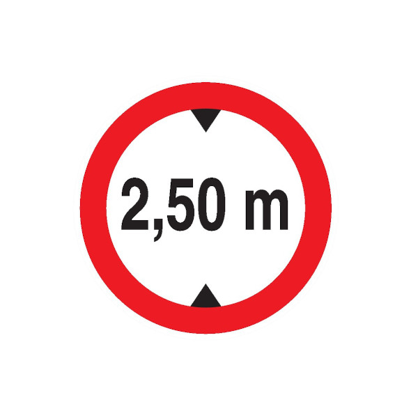 INTERDIT AUX VEHICULES DE PLUS DE 2.50M DE HAUT D.80mm