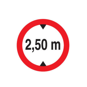 INTERDIT AUX VEHICULES DE PLUS DE 2.50M DE HAUT D.180mm