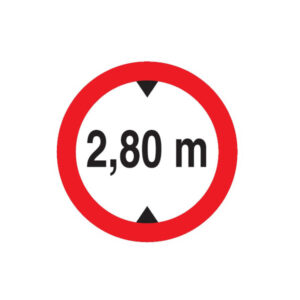 INTERDIT AUX VEHICULES DE PLUS DE 2.80M DE HAUT D.80mm