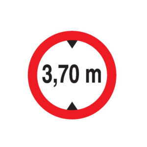 INTERDIT AUX VEHICULES DE PLUS DE 3.70M DE HAUT D.80mm