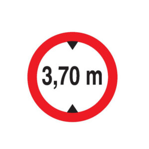 INTERDIT AUX VEHICULES DE PLUS DE 3.70M DE HAUT D.180mm