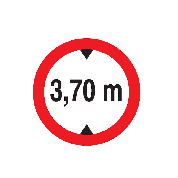 INTERDIT AUX VEHICULES DE PLUS DE 3.70M DE HAUT D.180mm