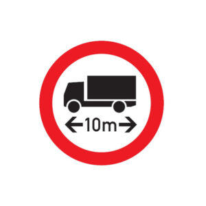 INTERDIT AUX VEHICULES DE PLUS DE 10M DE LONG D.180mm