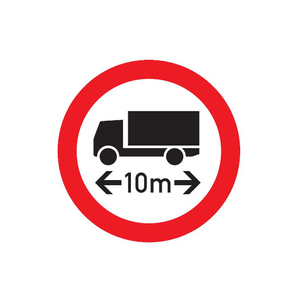INTERDIT AUX VEHICULES DE PLUS DE 10M DE LONG D.180mm