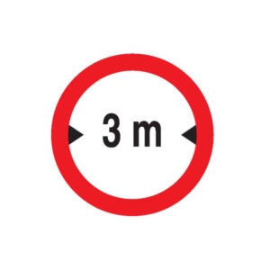 INTERDIT AUX VEHICULES DE PLUS DE 3.00M DE LARGE D.80mm