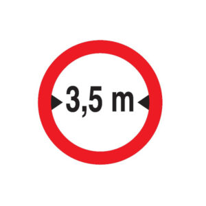 INTERDIT AUX VEHICULES DE PLUS DE 3.50M DE LARGE D180mm