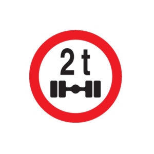 INTERDIT VEHICULES PESANT S/UN ESSIEU + DE 2 T. D.80mm