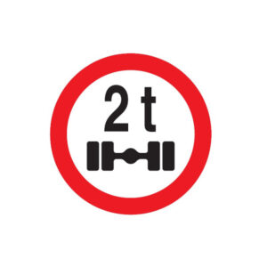INTERDIT VEHICULES PESANT S/UN ESSIEU + DE 2 T. D.180mm