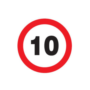 INTERDIT DE ROULER A PLUS DE 10 KM/H D.180mm