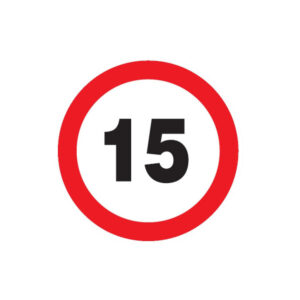 INTERDIT DE ROULER A PLUS DE 15 KM/H D.80mm