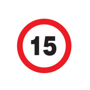 INTERDIT DE ROULER A PLUS DE 15 KM/H D.180mm