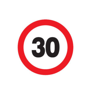 INTERDIT DE ROULER A PLUS DE 30 KM/H D.180mm