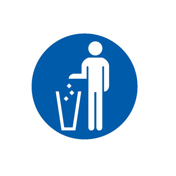 JETER LES DECHETS A LA POUBELLE OBLIGATOIRE D.80mm