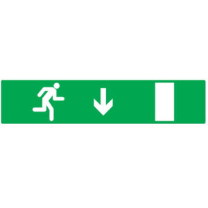 EVACUATION SORTIE BAS DROITE LUMINESCENT 330x75mm