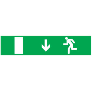 EVACUATION SORTIE BAS GAUCHE LUMINESCENT 330x75mm