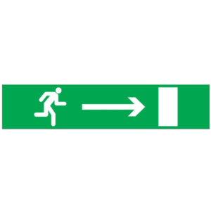 EVACUATION VERS SORTIE DROITE LUMINESCENT 330x75mm