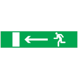 EVACUATION VERS SORTIE GAUCHE LUMINESCENT 330x75mm