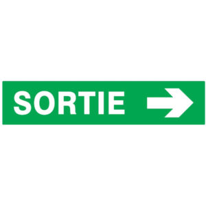 SORTIE FLECHE A DROITE LUMINESCENT 330x75mm