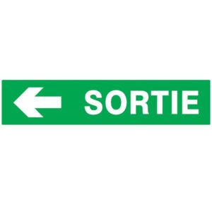 SORTIE FLECHE A GAUCHE LUMINESCENT 330x75mm