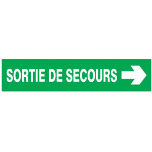 SORTIE DE SECOURS FLECHE A DROITE LUMINESCENT 330x75mm