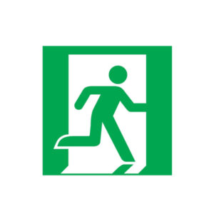 SORTIE DE SECOURS A DROITE 200x200mm