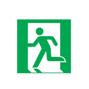 SORTIE DE SECOURS A GAUCHE 200x200mm