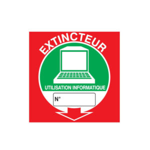 EXTINCTEUR UTILISATION INFORMATIQUE 200x200mm